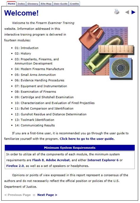 Firearm Examiner Training Index .